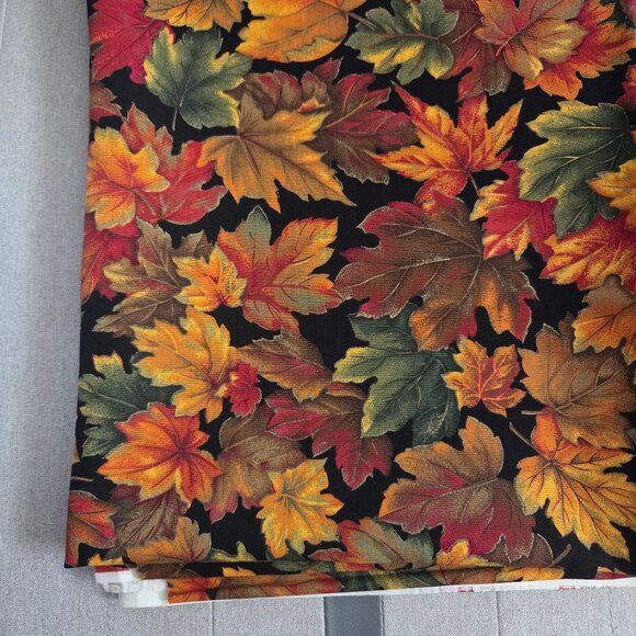 Cranston Print Works Co. VIP Print Fall Leaves Fabric Cotton Autumn 37.25”x44” - Picture 2 of 3